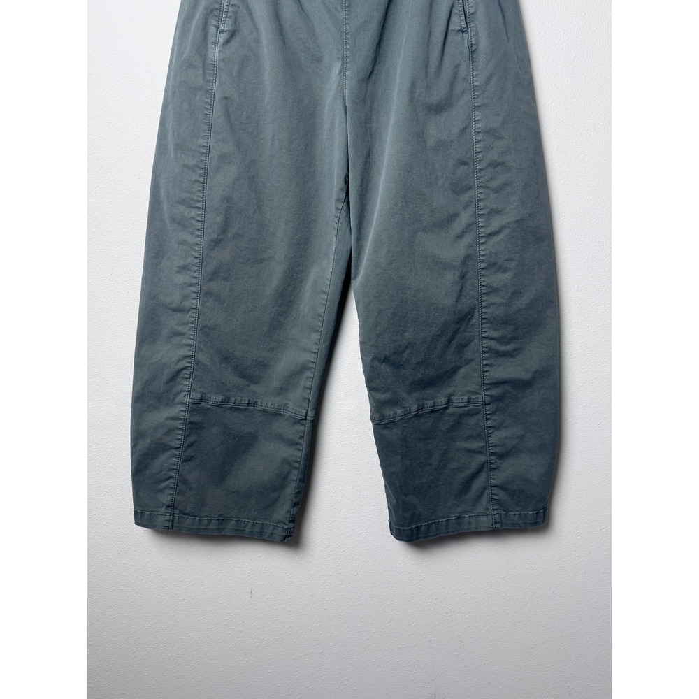 Anthropologie Pilcro The Izzie Relaxed Barrel Pants Pull On Twill Green Medium - Picture 5 of 11